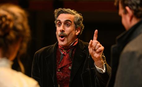 Rising star: Sebastien Torkia as Puccini, centre, with Lisa-Anne Wood and Alasdair Buchan
