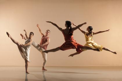 Light fantastic: Jennifer Hayes, Niall Egan, Alejandra Gissler and Ellen Yilma in 'Voices and Light Footsteps'