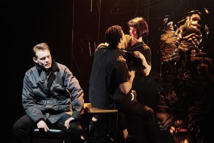 Party time: Dan Monaghan, Daryl McCormack and Clare McKenna in 'Citysong'.