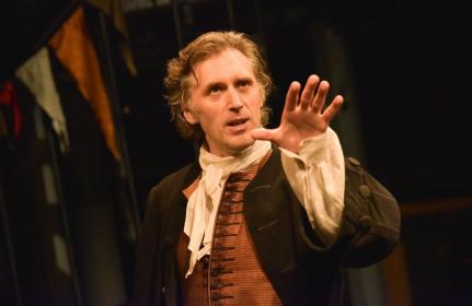 Masked man: Edward MacLiam in 'The Double Dealer'