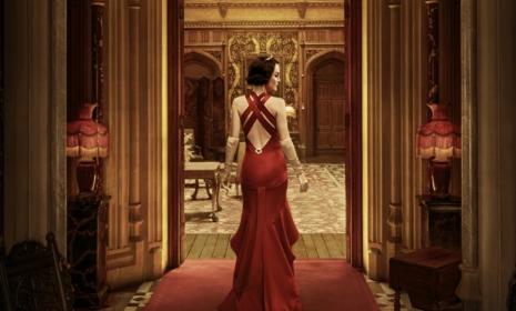 Lady in red: Michelle Dockery as Lady Mary