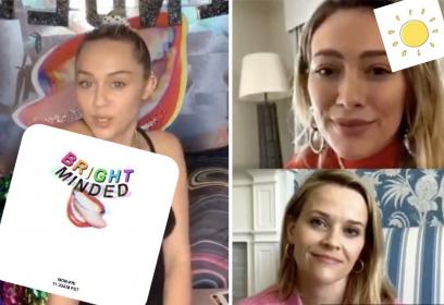 Miley Cyrus, gobby and upbeat, keeping her famous mates cheerful on her daily Bright Minded broadcast
