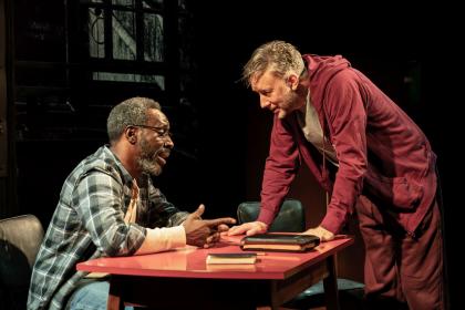 Face off: Gary Beadle and Jasper Britton in 'The Sunset Limited'