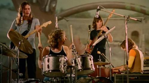 Forgetting the sun: Pink Floyd were filmed in a Paris TV studio in December 1971 to add footage to the Pompeii material