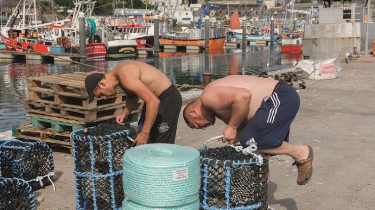 Martin Parr, 'Preparing lobster pots, Newlyn Habour, Cornwall, England', 2018