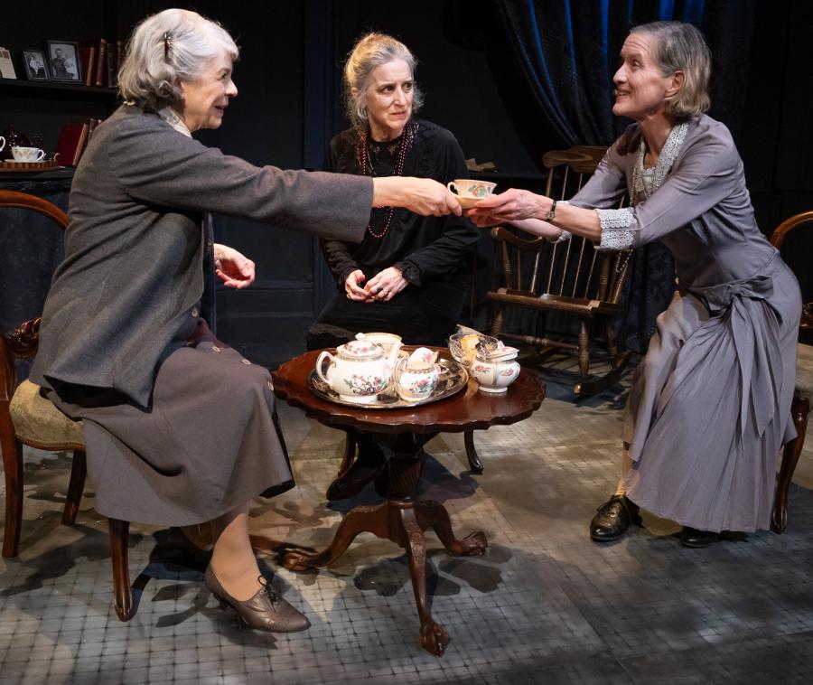 Julia Watson as Lucy, Abigail Thaw as Agatha, Catherine Cusack as May  in The Old Ladies