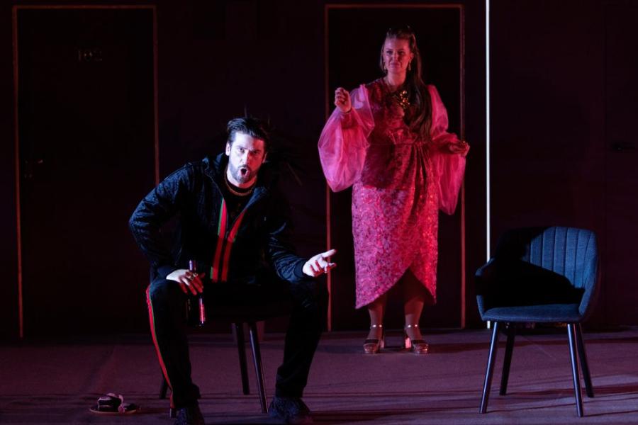 Don Giovanni (Jolyon Loy) and Donna Elvira (Carolyn Holt) in Lismore Castle 'Don Giovanni'