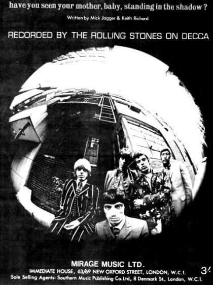 The Rolling Stones Have You Seen Your Mother, Baby, Standing In The Shadow song sheet