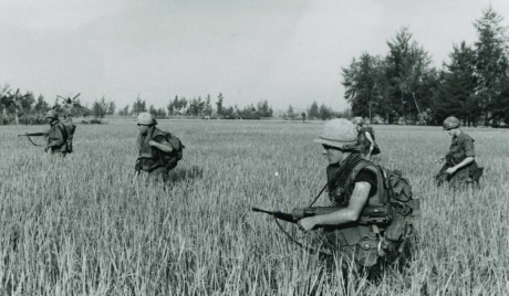 US Army soldiers on patrol in Vietnam