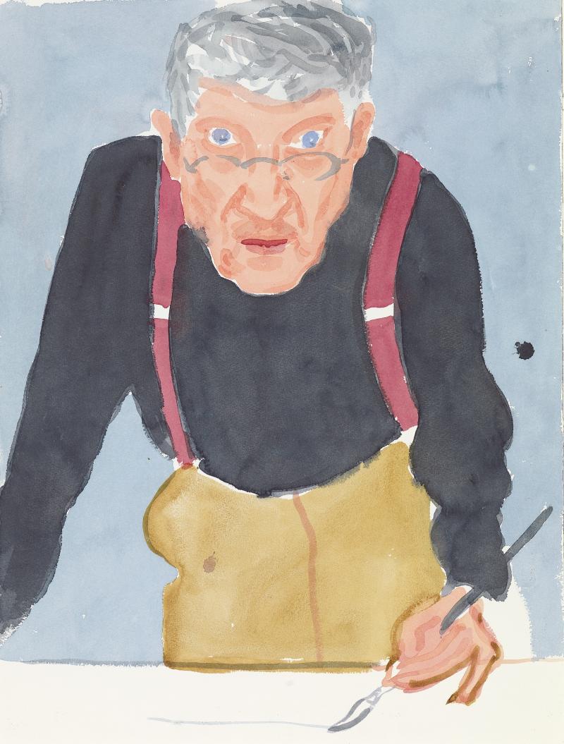 David Hockney, 'Self-Portrait with Red Braces', 2003 (c) David Hockney