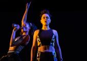 Dance wiv me: Cassie Clare and Debris Stevenson in 'Poet in da Corner'.