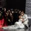 Klaus Florian Vogt's Lohengrin tries to console bride Elsa (Jennifer Davis) as Ortrud (Christine Goerke) throws a spanner in the works