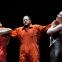 Phaedra (Hongni Wu) and Aphrodite (Jacquelyn Stucker) torment Hippolytus/Virbius (Filipe Manu)