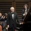Nicholases Angelich and Collon with members of the Aurora Orchstra at the end of their Mozart performance