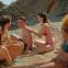 Before the fall: Marcia Feugeas, Matthieu Lucci, Agathe Talrich (three at centre) in 'Our Eternal Summer'