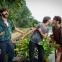 Three in a boat: David Verdaguer, Natalia Tena, Oona Chaplin