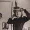 Eileen Agar wearing "Ceremonial Hat for Eating Bouillabaisse" 1936