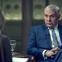 'I think that all went very well'. Prince Andrew (Rufus Sewell) talks to Emily Maitlis (Gillian Anderson)