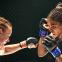 Fight club: Jackie (Halle Berry, right) slugs it out with Lady Killer (Valentina Shevchenko)
