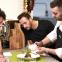 Jason Atherton (centre) keeps his aspiring chefs up to the mark