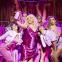 Pretty in pink: Courtney Cowman (centre) and ensemble in 'Legally Blonde'