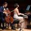Cellist and pianist in action at the Barbican last night