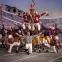 Goal-den age: Debbie Reynolds as the ball in the football ballet from 'I Love Melvin'