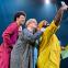 Motley crew: Dominic Semwanga, Felicity Montagu and Emmanuel Awakfo