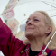 Activist Lynn Gibson stands up for the miners
