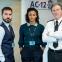 Martin Compston as Steve Arnott, Shalom Brune-Franklin as DC Chloe Bishop, and Adrian Dunbar as Ted Hastings