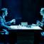 War of nerves: Spassky (Ronan Raftery) locks horns with Fischer (Robert Emms)