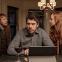 Don't panic: Rupert Grint, Tony Kebbell and Lauren Ambrose try to keep it together