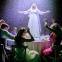 Spirit undampened: Sinead Matthews as Sylvia with the rest of the cast