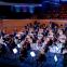 Sir Mark Elder with the socially distanced Hallé Orchestra in the Bridgewater Hall