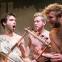 It's my lyre: Tom Purbeck as Apollo, with satyrs James Rigby and Dannie Pye
