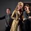 The Countess (Lucy Crowe) and Susanna (Rhian Lois) confer while Figaro (Thomas Ollemans) tries to listen