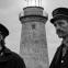 My beard's bigger than yours. Willem Dafoe and Robert Pattinson in 'The Lighthouse'