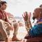 Making plans: Aladdin (Mena Massoud) and the Genie (Will Smith)