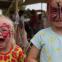 Amber and Olivia having fun with face paints