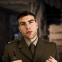 Letting his eyebrows do most of the acting: Tom Kay in Birdsong