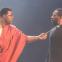 To believe or not to believe?: Danny Sapani and Gary Beadle in ‘Les Blancs’.