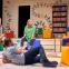 Mumps bumps: Helen Hunt (centre) heads the cast of 'Eureka Day'
