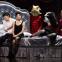 Emily D'Angelo as Ruggiero, Lisette Oropesa as Alcina and three animal-headed courtiers
