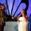 Brian Smith Walters as a threatening Menelaus and Justine Viani as Helen in Act One