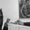 Sir Michael Tippett at work, with friend