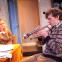 Blow, baby, blow: Mia Austen and Sebastian Calver in 'Go Bang Your Tambourine'.