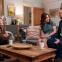 On the lookout: Imelda Staunton counsels Esther Smith and Rafe Spall in 'Trying'